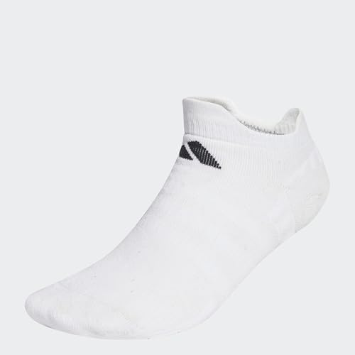 adidas Unisex Tennis Low-Cut Cushioned Socks 1 Pair, White/Black, 6-8