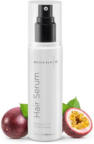 MOEHAIR Anti Frizz Hair Serum | Infused with Maracuja Oil and Protein | Hair Serum for Frizzy Hair | Paraben and Sulfate-Free Hair Smoothing Serum | For Strong and Silky Hair (3.38 Fl. Oz)
