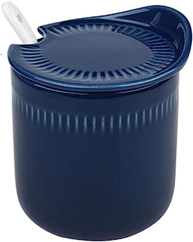 Tarro de especias de porcelana, azucarero, azucarero con tapa, bote de condimento de sal de azúcar, tarro de almacenamiento de azúcar, azucarero, contenedor de azúcar, tarro de especias-rosa-300ML ( C