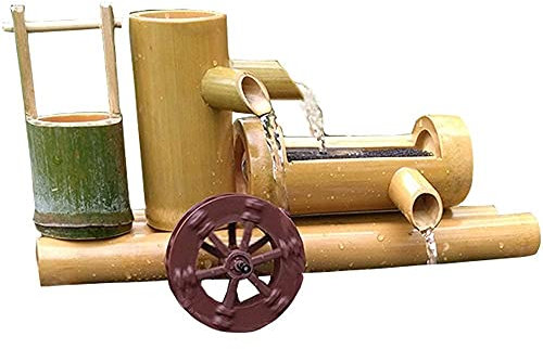 Fontana da giardino Zen Fontana di bambù Pompa a dondolo Paesaggio d'acqua, Fontana d'acqua Feng Shui Decorazione del giardino giapponese, 30 cm (50 cm) Decoration
