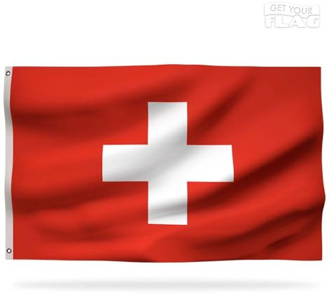 Drapeau Suisse Premiuim 150x90cm - Drapeau de la Suisse résistant et de haute qualité avec 2 œillets métalliques - Soyez fier de vos couleurs !