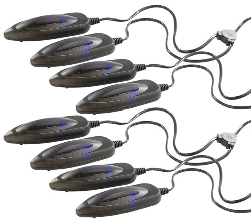 infactory Elektrischer Schuhwärmer: 4er-Set elektrische Schuhtrockner mit UV-Licht (UV Lampe Schuhe, Skischuhwärmer elektrisch, Desinfektion)