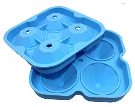 MILISTEN 4 Kugel-Eisform Pudding-Diamant Diamant-Eisschale Whiskey-Eisform Silikonformen Formen für Eiswürfel Kuchen Silikonform Süssigkeit Schimmel Shuixinxuan-Kuchen 3d