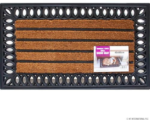 MantraRaj Rubber And Coco Grill Doormat 40 X 60 Non Slip Rubber Coco Door Mat Floor Entrance Indoor Outdoor Rug Matting Entrance Door Mat Welcome Mat