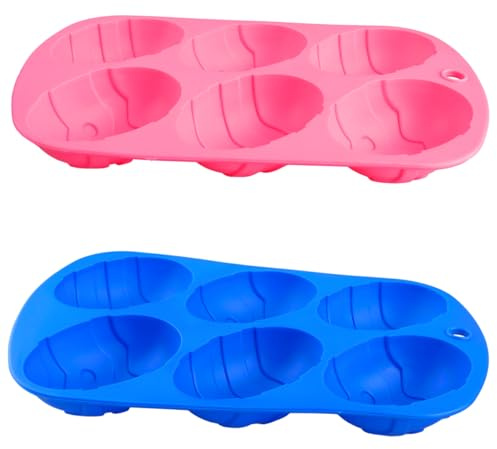 Thyonta Molde de silicona de 2 colores para huevos de Pascua, Chocolate y Bombones, molde para tartas, herramientas para hornear en el hogar, moldes hechos a mano para huevos de vacaciones