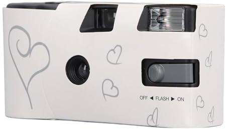 Einwegkamera, Retro Filmkamera mit 16 Blatt 35 mm Farbfilm, Einwegkamera mit Blitz und Verschluss, Eingebauter 900 mAh Akku, für Hochzeit, Reisen
