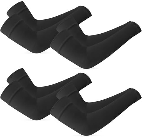 AEYURUID Manguitos Running,Manguitos Voleibol,Mangas Para Brazos Protección Sol,Mangas Para Brazos Hombre,Mangas Para Brazos,Manguitos Ciclismo,Manga Gaming,Manguitos Bicicleta,4Negro