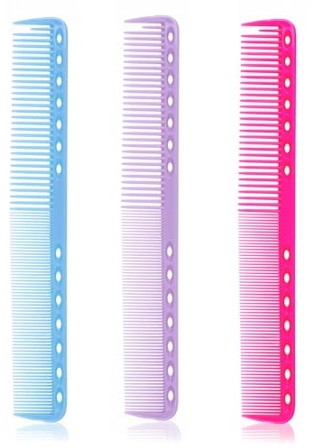 3 pettini da taglio in carbonio fini per parrucchieri, in fibra di carbonio, pettini professionali resistenti al calore, per tutti gli usi, a denti medi e fini, per taglio di capelli, per uomo e donna