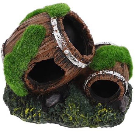 Generisch Zerbrochenes Fass Aus Kunstharz, Aquarium-Dekoration, Aquarium-zubehör, Dekorationen, Versteck, Betta-Fisch-versteck, Höhle Für Aquarien, Ornamente Für Kleine Tiere, Zum Spielen,