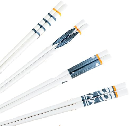 WAWPU Palillos, 4 Pares de Palillos de cerámica Blanca Estilo japonés, Palillos Largos de Porcelana de Hueso, vajilla