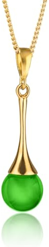 Ciondolo a goccia in ambra baltica – Collana in argento sterling placcato oro 24 carati per donne e ragazze – Elegante collana fatta a mano in ambra – Regalo unico per mamma, moglie, figlia, Poliert