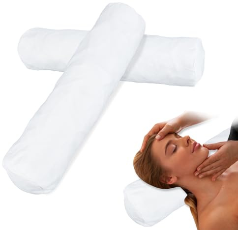 NICENEEDED 2 Pack 16 x 4 White Round Neck Pillow Cover