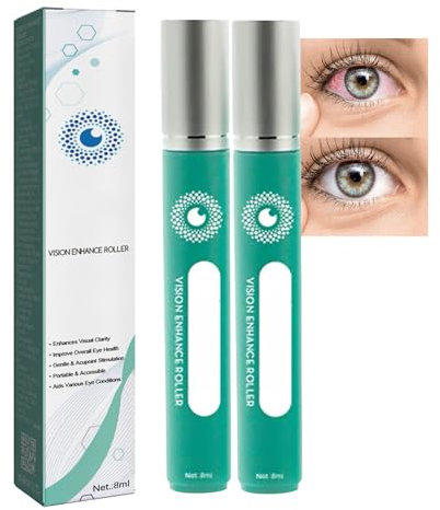 Vision Enhance Roller Medilisk, siero a rullo per occhi, migliora la chiarezza visiva, allevia l'affaticamento degli occhi, applicatore roll-on rinfrescante per occhi stanchi, favorisce il