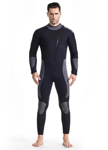 Taucheranzug Dicker 5mm Taucheranzug for Herren aus Neopren mit Frontreißverschluss, Neoprenanzug for Schnorcheln, Surfen, Jagen, UV-Schutz, warmhalten, Neoprenanzug, M-4XL Fur Herren Damen(XXXL)