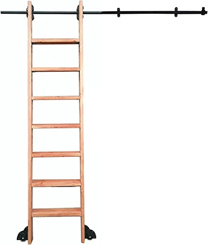 Robustes Rollleiter-Hardware-Kit | Schiebeleiter-Schienenschiene für Bücherregale und Lagerhäuser | mobiles Leiterschienensystem (Leiter nicht im Lieferumfang enthalten)