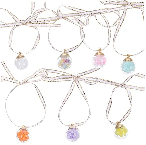 PartyKindom 35pcs Foamed Balls Decorative Strapping Ribbons for Jam Jar Pudding Cup Dessert Table Wedding Party Celebration Decor Random Color