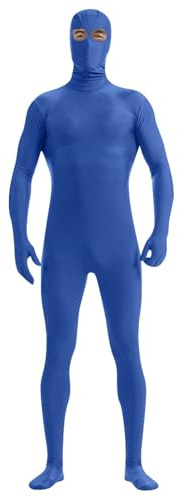 Generisch Body de cuerpo completo para hombre, mono de cuerpo completo para adultos, segunda piel, cara abierta, cosplay, mono de cuerpo entero, para mujer, hombre, disfraz de Slenderman, Halloween