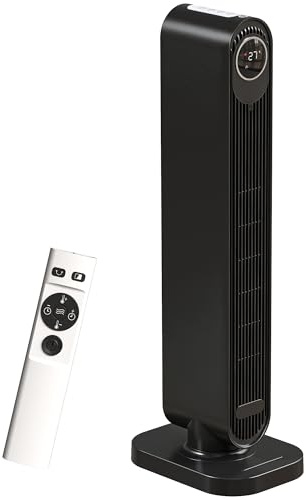 HOMCOM 33 Ceramic Space Heater, 2000W Fan Electric Heater with 3 Modes, 15H Timer, Adjustable Thermostat, Oscillation, Remote Control, Tip-Over and Overheat Protection, Low Energy for Bedroom, Black