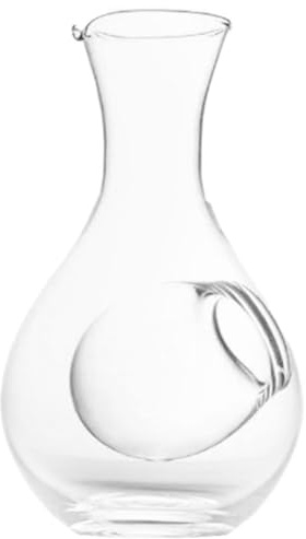 TOYANDONA Decantador de Vino de Cristal Transparente 360ml Hueco para Hielo, Dispensador de Licor para Whisky y Jugos, Botella para Servir Bebidas en Hogar y Bar