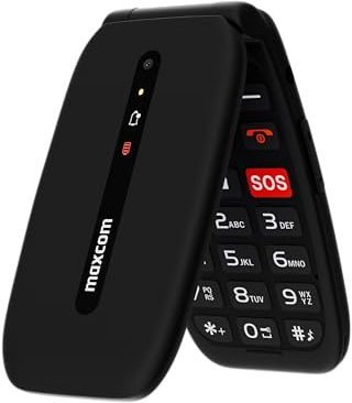 Teléfono Móvil 4G para Personas Mayores con Tapa Flip, Teclas e Iconos Grandes, Botón SOS, 8 Contactos de Llamada Rápida, Marcación Directa, Pantalla 2,4, Batería 1200 mAh, MAXCOM MM828