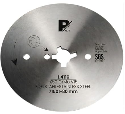 Pirge Kreismesser Universal 80 mm - Schärfstes Dönermesser aus Edelstahl in Premium Qualität (Glatt 1 TLG - 80 mm)