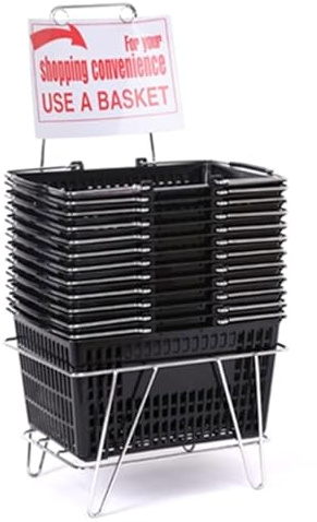 Only Hangers Set of 12 Black Shopping Basket Set