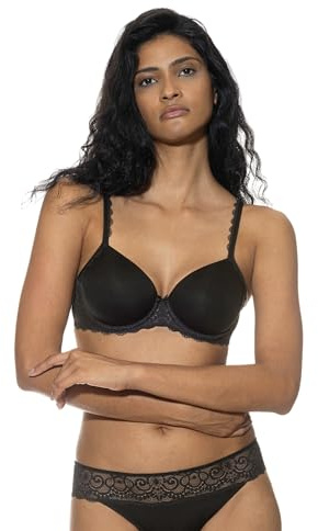 Mey Damen Bi-Stretch-BH mit Bügel Serie Amorous | Schalen-BH mit Cup, gepolstert, Mit Bügel, Spitze im vorderen Unterbrustband, Zierträger, Haken-Ösen-Verschluss