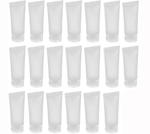 20PCS 15ml/20ml/30ml/50ml/100ml Clear Empty Refillable Plastic Soft Tubes Cosmetic Sample Bottles Jars Makeup Travel Containers For Lip Balms Lip Gloss Shampoo Shower Gel Body Lotion (50ml)