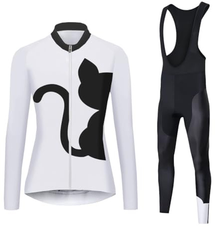 UGLY FROG Fahrradbekleidung Set Damen Verdickte Radtrikot Fahrradtrikot Langarm + Fahrradhose Lang mit Sitzpolster, Wärmehaltung/Fleece/Warm/Hochelastisch （Zwei Stücke XS-6XL