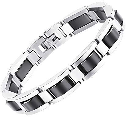 WANGLXTC Mode Titan Stahl Armband Persönlichkeit Nagel Armbänder Schmuck Herren Handgelenk Poliert Panzerkette Geschenk Exquisit, Black
