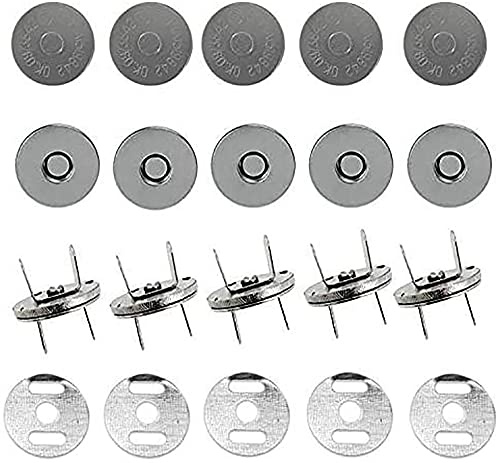 Magnetverschluss,30 PCS Magnetische Druckknöpfe zum Annähen Magnetknöpfe Magnetschließen für Geldbörsen Nähen Handwerk Taschen Kleidung Leder Handwerk Herstellung