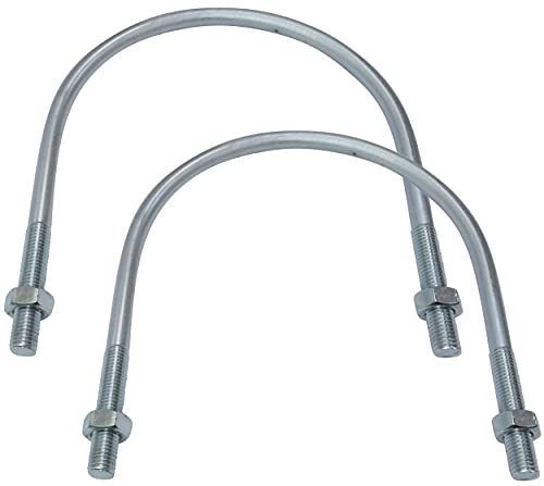 AERZETIX - C48551 - Satz von 2 U Bolzen und 4 muttern - bügelbolzen - bügelschraube M14-245x195mm - aus verzinktem kohlenstoffstahl - für rohrleitungen