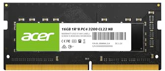 Acer SD100 16GB DDR4 SODIMM 3200MHz CL22-260-Pin Computer RAM - Low Voltage Speichermodul - PC Arbeitsspeicher für Laptop & Notebook Upgrade (Single)