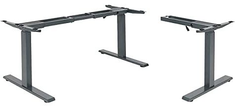 Mendler Gestell HWC-D40, für Eck-Schreibtisch - anthrazit-grau | variables Tischgestell, elektrisch höhenverstellbar Memory, 45kg