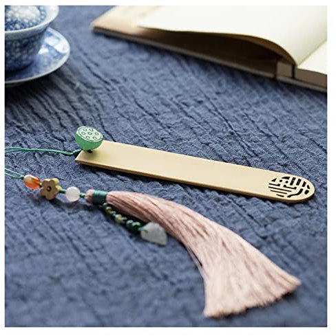 caihuashopping Lesezeichen Quaste Lesezeichen Holz Buchmarke Chinesischen Stil Buch Liebhaber Geschenke for Männer Frauen Reader Buch Markierungen (Color : 6)