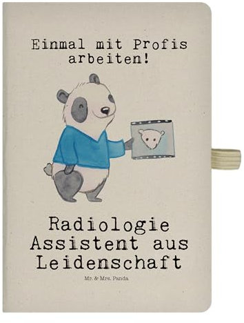 Mr. & Mrs. Panda DIN A5 Baumwoll Notizbuch Radiologie Assistent Leidenschaft - Geschenk, Schreibheft, Kladde, Ausbildung, Rente, Schenken,