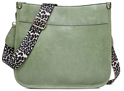 NICOLE & DORIS Frauen Umhängetasche Damen Handtasche Schultertasche Leder PU Satchel Tasche Multi-Pocket Crossbody Bag Damen Messenger Bag Shopper Tragetasche Hellgrün
