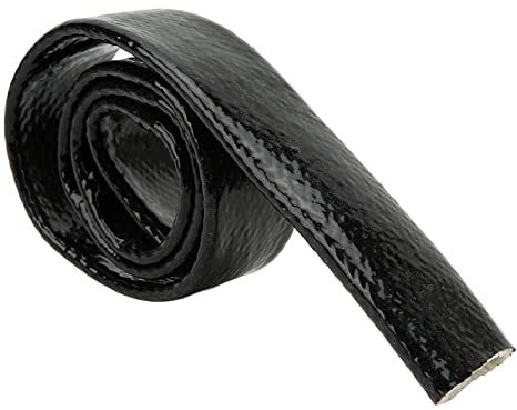 Heat Hose Fiberglass Wrap, Fire Proof Auto Fuel Line Wire Heat Sleeve, 1m Heat Shield Roll, Flexible Heat Shield Protectors Boots, Barrier Cover, Black (25mm ID)