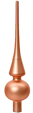 Julgransspets, glas, 26 cm hög, D = 6 cm, julgransspets, matt, pärlrosa