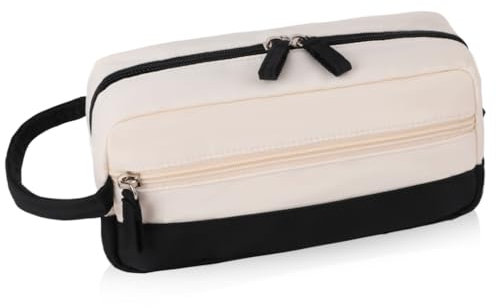 iSuperb Federmäppchen Mädchen Mäppchen Jungen Studenten Federmappe Unisex Stifte Organizer Kosmetiktasche klein Leinen Federtasche für Damen Einschulung Geschenk Schulsachen (schwarz)
