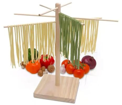 zklaseot Secadores de Pasta, Madera Natural Estante De Secado De Pasta, Espaguetis Soporte For Secadora con 8 Ramificados, Brazos Desmontables For 4 Libras Masa De Pasta