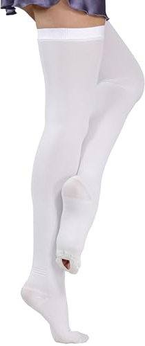Easy8 L Norm, Calze Antitrombo, Autoreggenti a Compressione Graduata 18-20 mmHg, con Foro d'Ispezione, Antiembolo, Antitrombosi, Elastiche, Post Operatorie, Uomo, Donna, Unisex