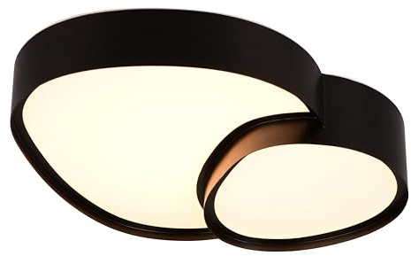 Trio Leuchten Deckenleuchte Rise 647510232, Metall Schwarz matt, Schirm Kunststoff Weiß, inkl. 21 Watt LED, Fernbedienung, Dimmbar, Lichtfarbe einstellbar |