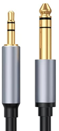 H.May Aux Cable,3.5mm to 6.35mm Stereo Cable,Male to Male Audio Cable,One-to-One Audio Cable Compatible with Computers,Amplifiers,Speakers,Laptops,Mixing Consoles,Sound (5 meters)