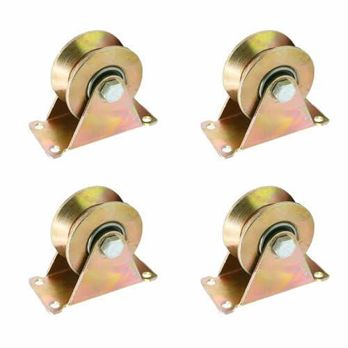 LSRVNM 4 Piezas Ruedas Poleas para Cuerda Motores Eléctricos, Rueda con Ranura V Polea con Rodamiento de Bolas Poleas de Cuerda de Alambre, para Persianas Enrollables, Tendederos, Máquina Industrial