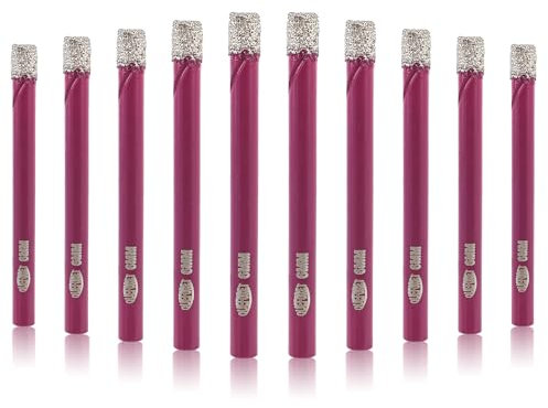 QUEFORET Punte Diamantate Gres Porcellanato 6mm - 10 Pezzi Punte Trapano per Porcellana Piastrelle Ceramica Marmo Granito, Gambo Rotondo