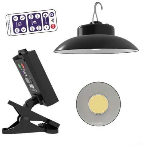 Lampes solaires étanches pour parasol avec télécommande et clip - Pour jardin, cour, piscine (chaud)