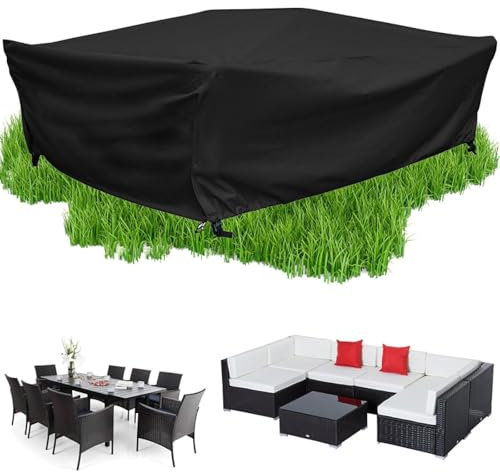 Abdeckung Balkonmöbel Winterfest 220x140 Gartenmöbel-Abdeckung Oxford Anti-UV Reißfest Rechteckige Paletten Möbel Abdeckung Plane Für Gartenmöbel,Tischabdeckung Outdoor Wetterfest 220x140x24cm/LxWxH