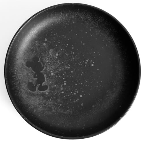 Fyrklövern Micky Maus Midnight Tiefer Teller Disney, 22 cm, Steinzeug, Spülmaschinenfest, Seidenmatte Glasur, Schwarz