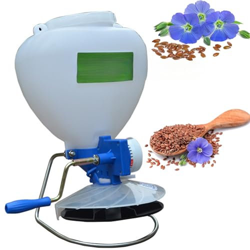Handheld Seed Spreader, 10l Hand Cranked Hand Seeder Scatterer, Portable Lawn Feed Spreader, Rotary Grass Crank Broadcast, For Gardens Small Farms Fertiliser Distribution